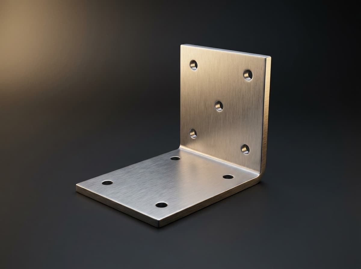 L-shaped 304 stainless steel soffit / ceiling mounting bracket with punched holes on both perpendicular faces